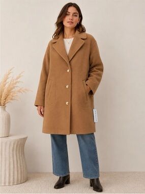 Draper James Women’s Camel Tan Coat Long Winter Overcoat Size XXL